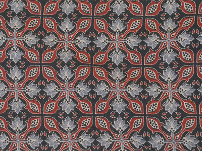 Black Ajrakh Printed Pure Mul Mul Cotton Fabrics