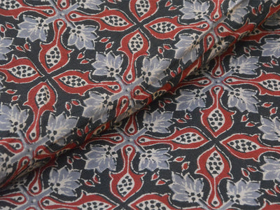 Black Ajrakh Printed Pure Mul Mul Cotton Fabrics