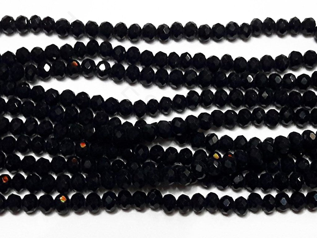 Black Faceted Tyre Crystal Beads | The Design Cart (4333699694661)