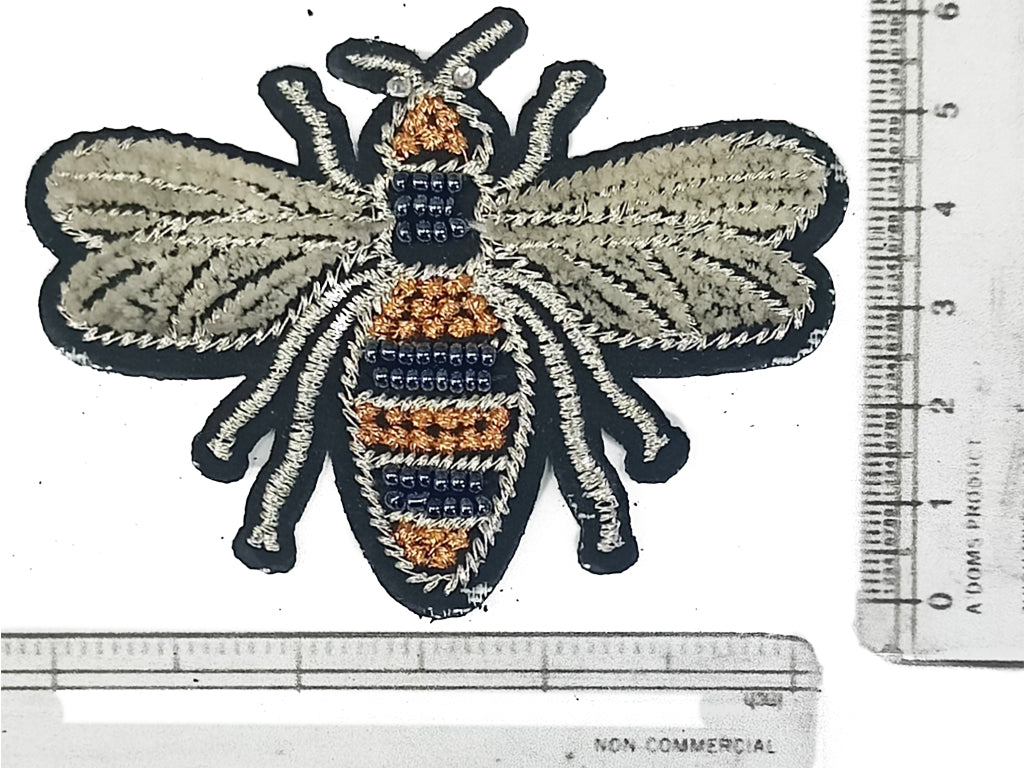 Black Brown Bee Threaded Designer Motifs