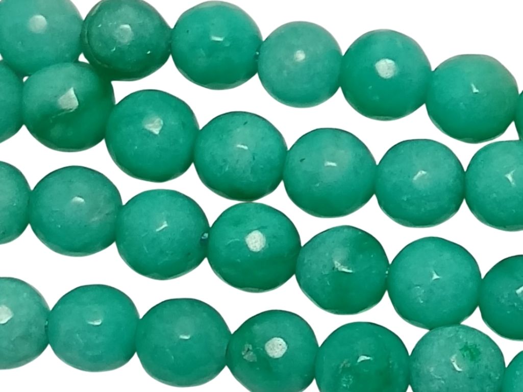 Teal Green 8 mm Rondelle Jade Quartz Stones