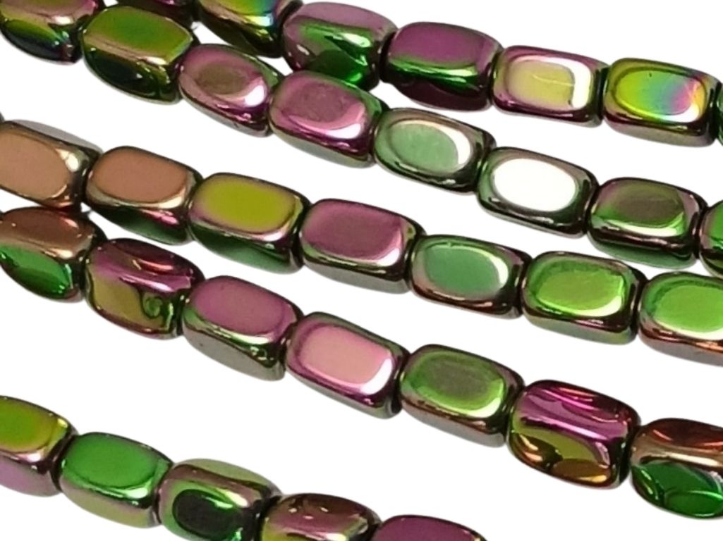 Multicolour Oval Shaped Haemetite Metal Beads