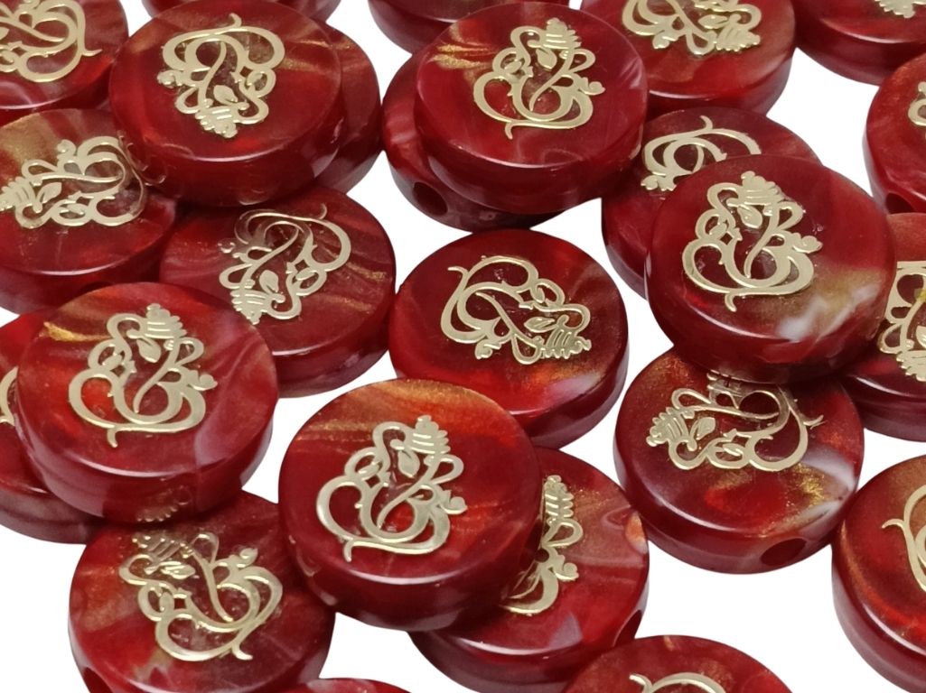Brown Circular Resign Ganpati Charms