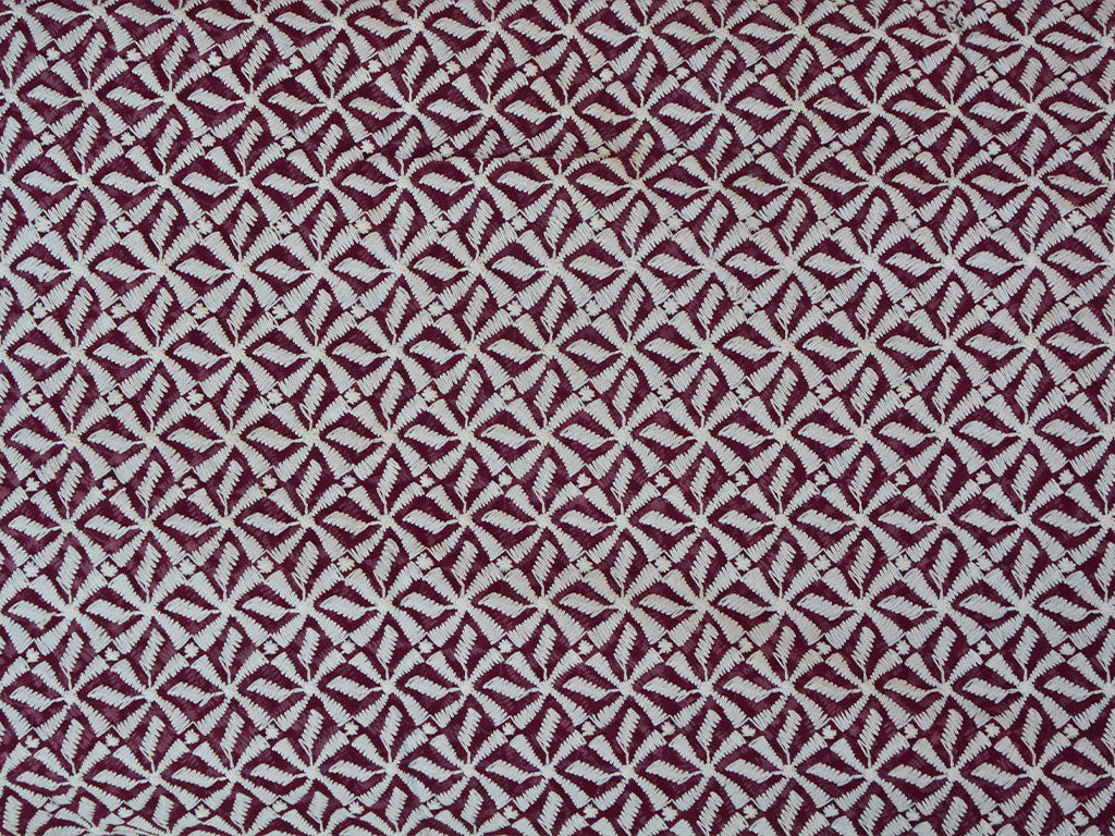 Magenta Pink Geometric Light Thread Embroidered Premium Georgette Fabric