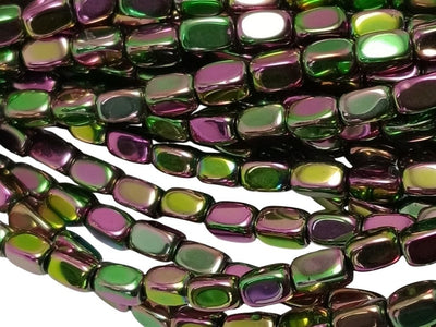 Multicolour Oval Shaped Haemetite Metal Beads