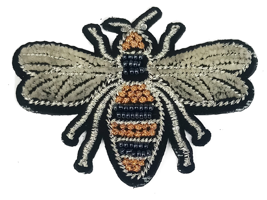 Black Brown Bee Threaded Designer Motifs