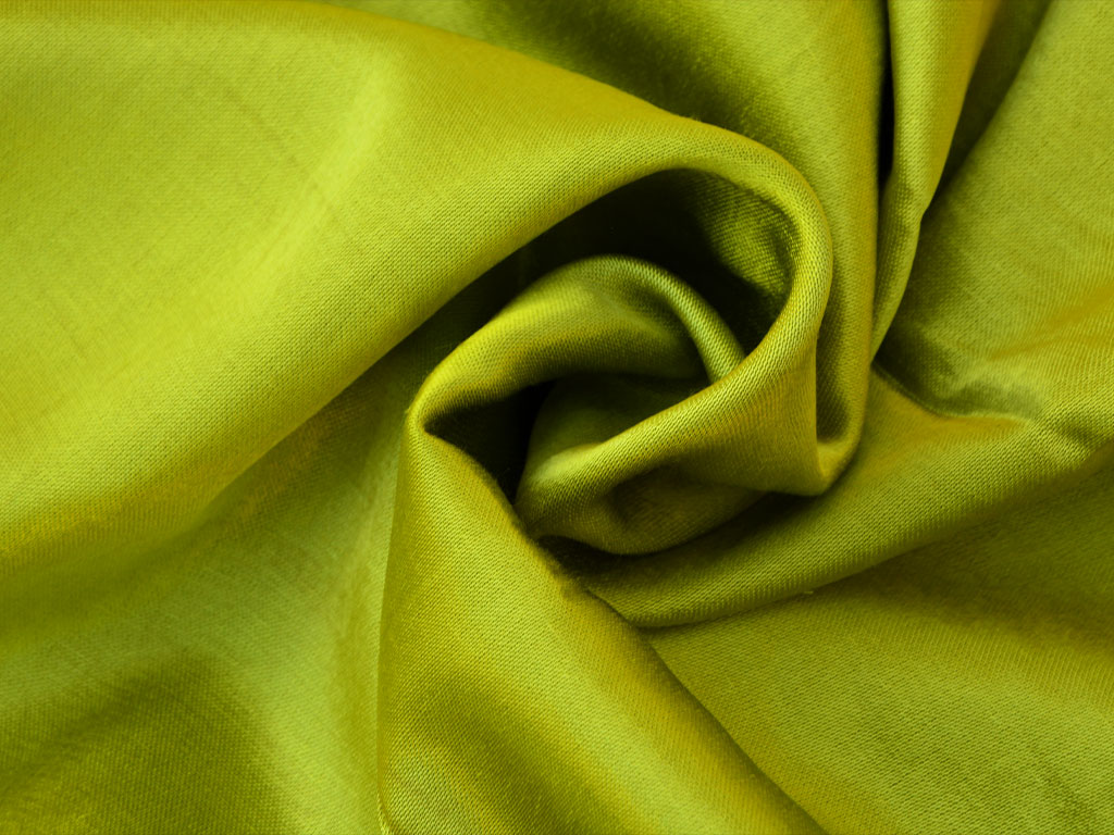 Lemon Green Plain Pure Viscose Gaji Silk Fabric