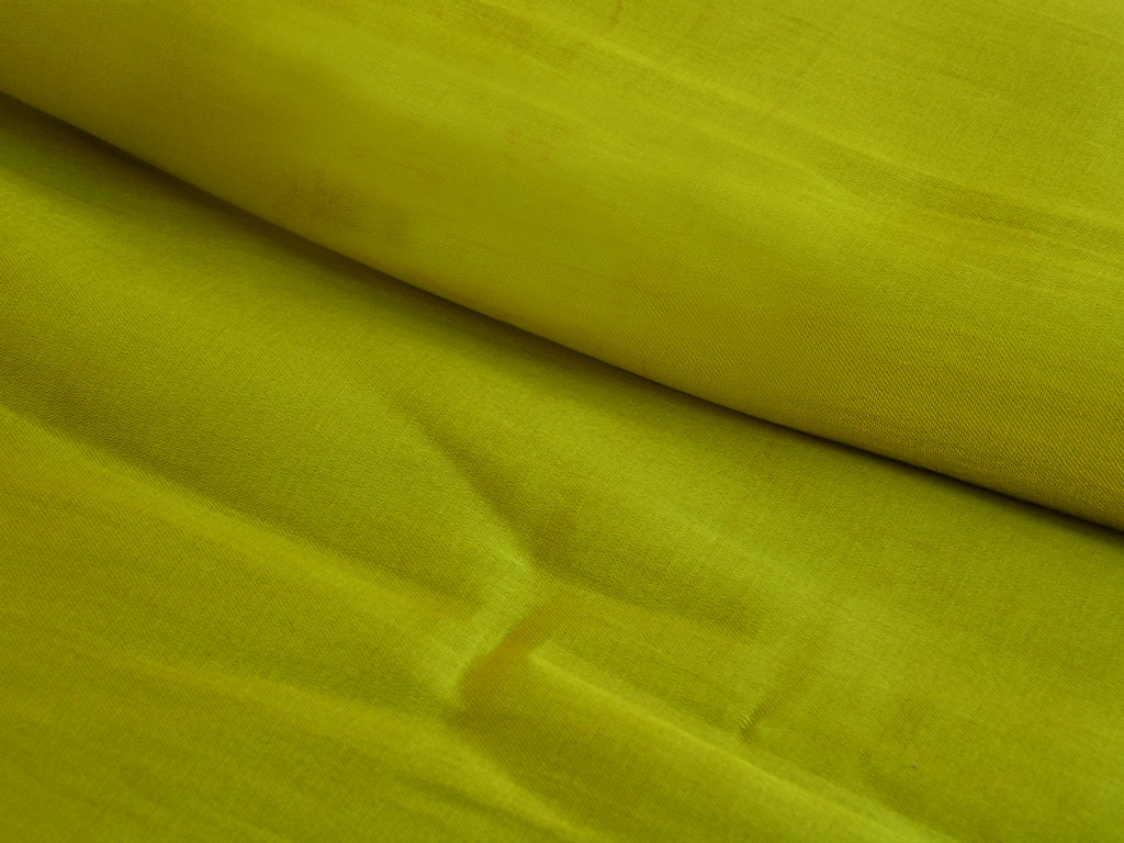 Lemon Green Plain Pure Viscose Gaji Silk Fabric