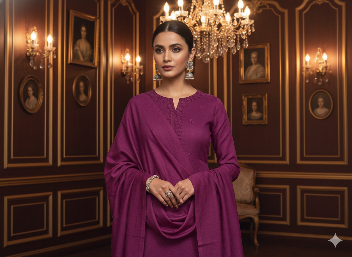 Dark Magenta Plain 100% Pure Mul Mul Cotton