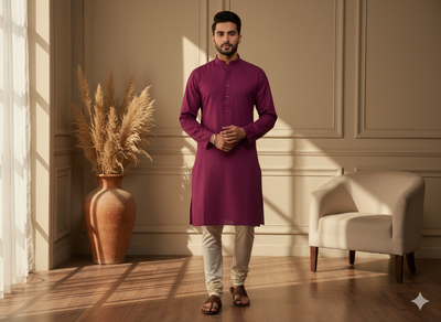 Dark Magenta Plain 100% Pure Mul Mul Cotton