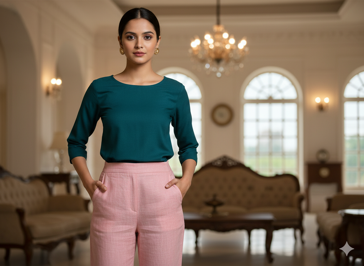 सैल्मन पिंक शुद्ध लिनन फ़ैब्रिक - 60 ली