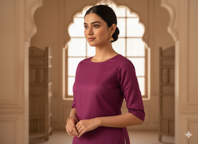 Dark Magenta Plain 100% Pure Mul Mul Cotton