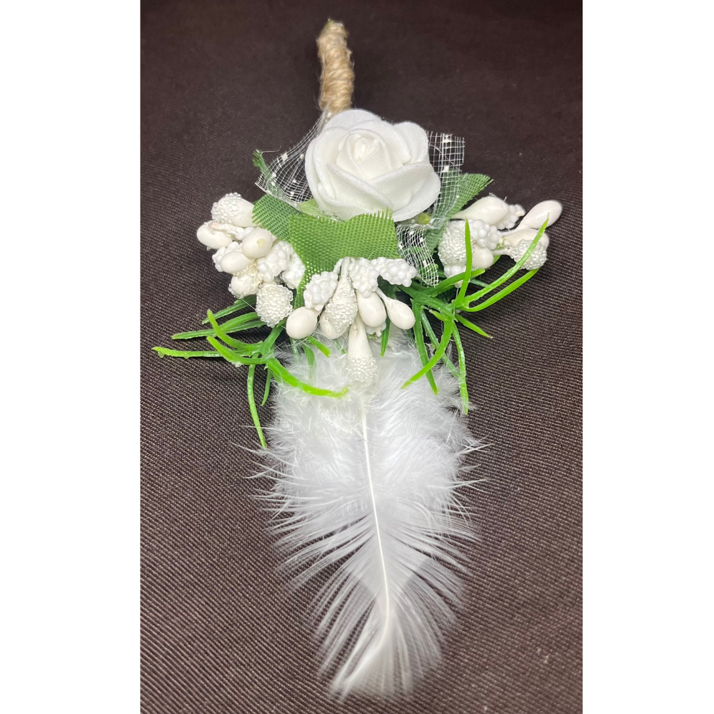 White Flower Brooch