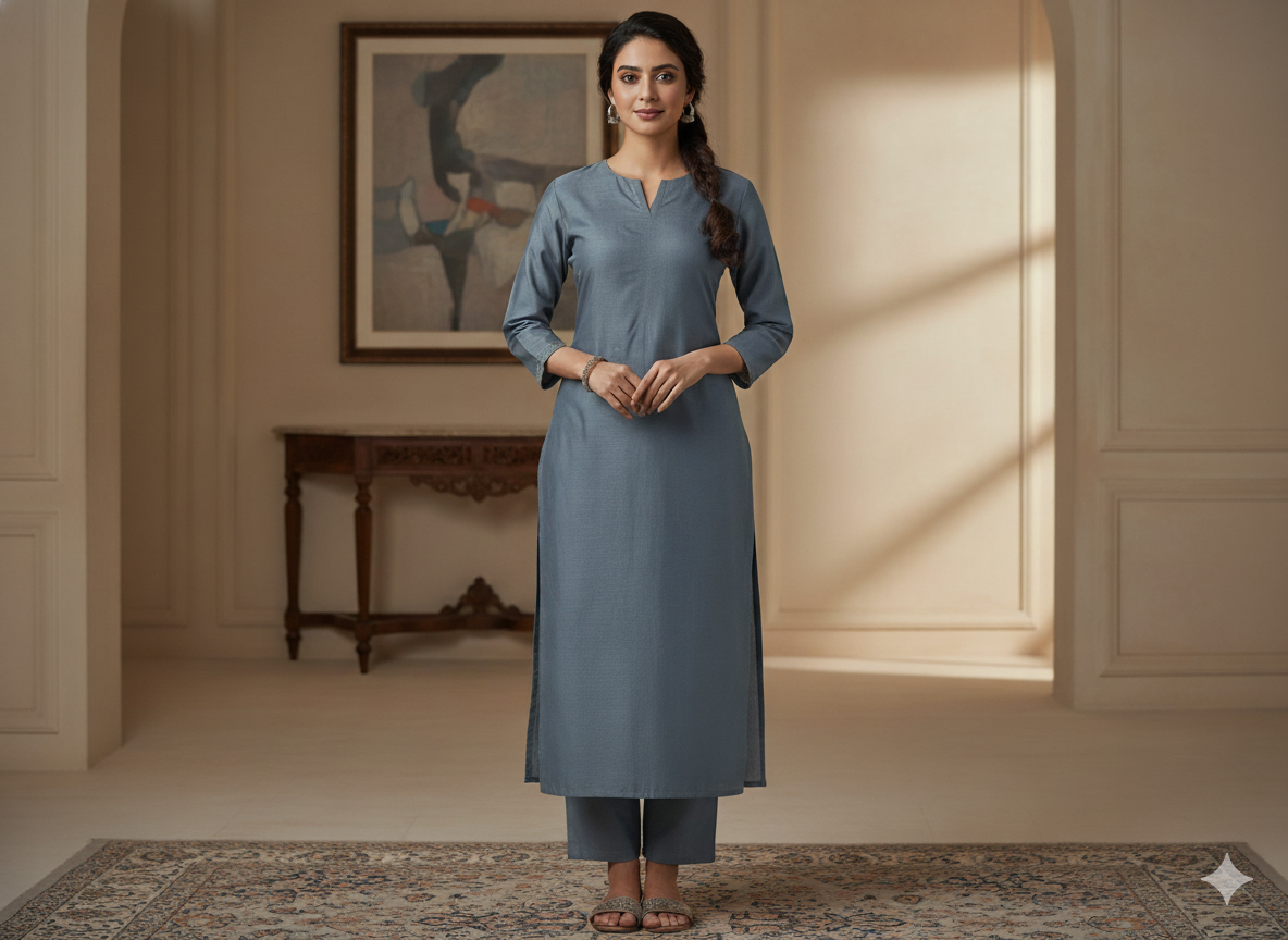 लेड ग्रे प्लेन ग्लेज्ड कॉटन फ़ैब्रिक