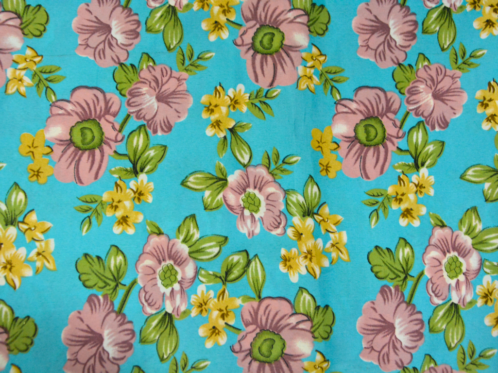 Sky Blue Floral Digitally Printed Butter Crepe Fabric