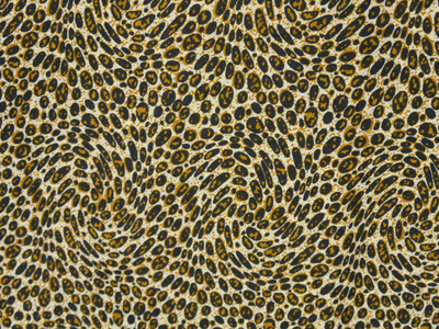 Off White Leopard Digitally Printed Butter Crepe Fabric