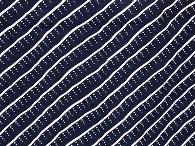 Precut of 2.5 Meter Dark Blue & White Stripes Pure Cotton Fabric