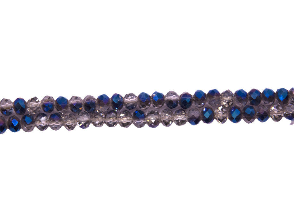 Blue Silver Double Tone Crystal Beads