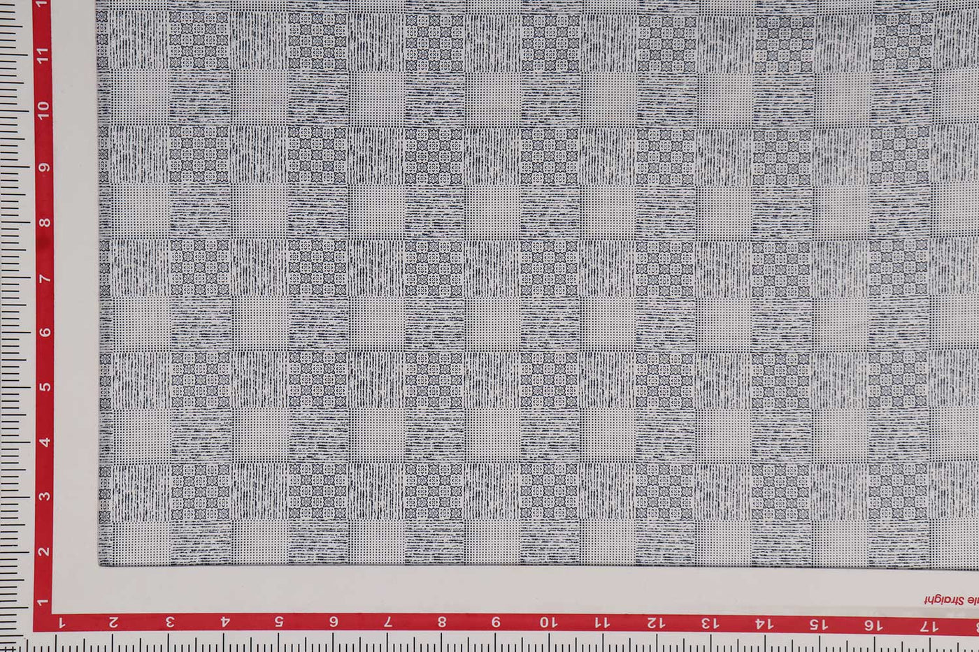 Blue and Gray Checks Printed Cotton Satin Fabric