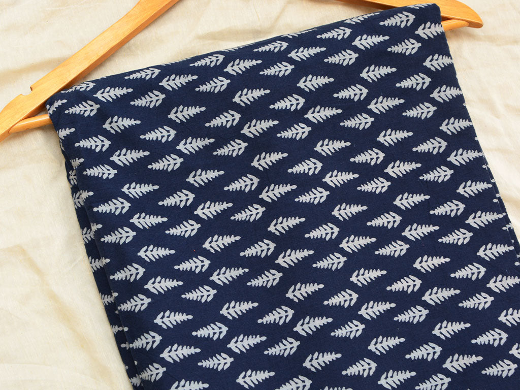 Indigo Ajrakh Blue Pure Cotton Fabric