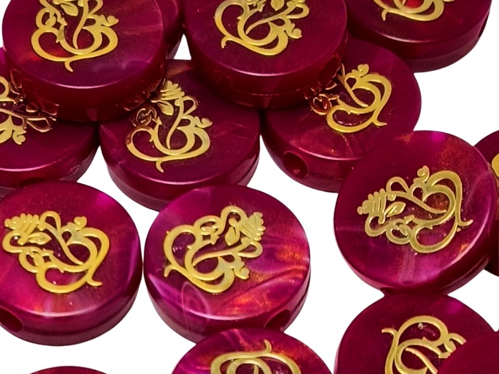 Wine Circular Resign Ganpati Charms