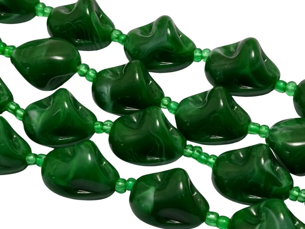 Dark Green Irregular Shaped Resin Beads