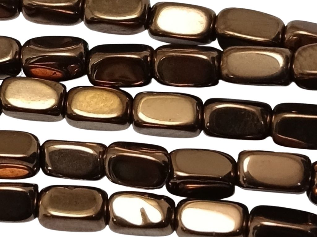 Bronze Oval Shaped Haemetite Metal Beads