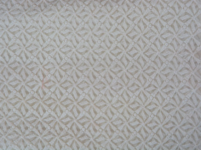 Off White Geometric Light Thread Embroidered Premium Georgette Fabric