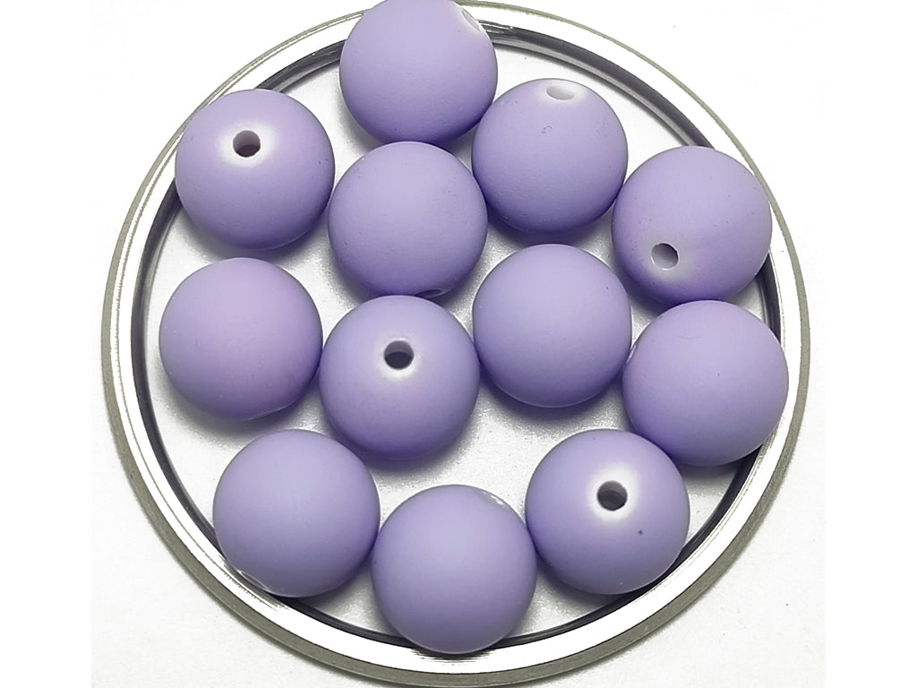 Frosted Purple Spherical Acrylic Beads With Centre Hole