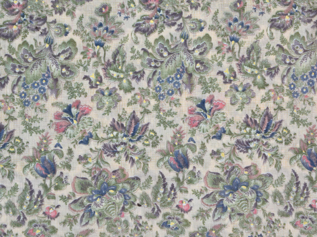 Cream Pure Mul Mul Kalamkari Cotton Fabric