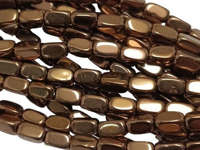 Bronze Oval Shaped Haemetite Metal Beads