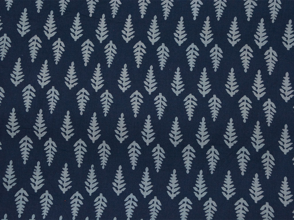 Indigo Ajrakh Blue Pure Cotton Fabric