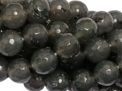 Dark Gray 8 mm Rondelle Jade Quartz Stones