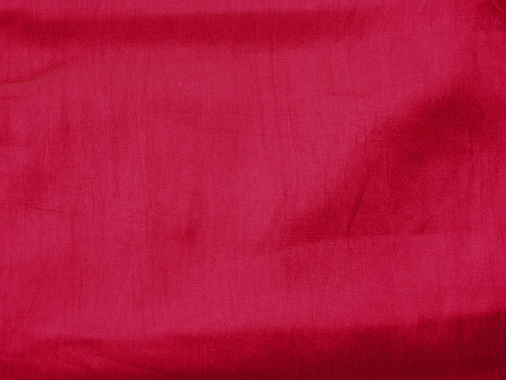 Bright Red Plain Pure Viscose Gaji Silk Fabric (Wholesale)