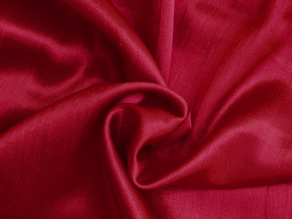 Bright Red Plain Pure Viscose Gaji Silk Fabric (Wholesale)