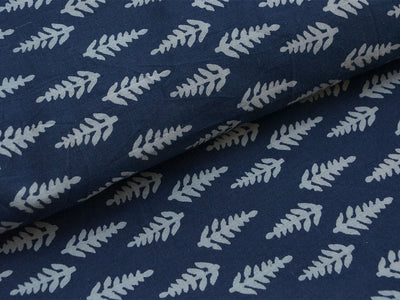 Indigo Ajrakh Blue Pure Cotton Fabric