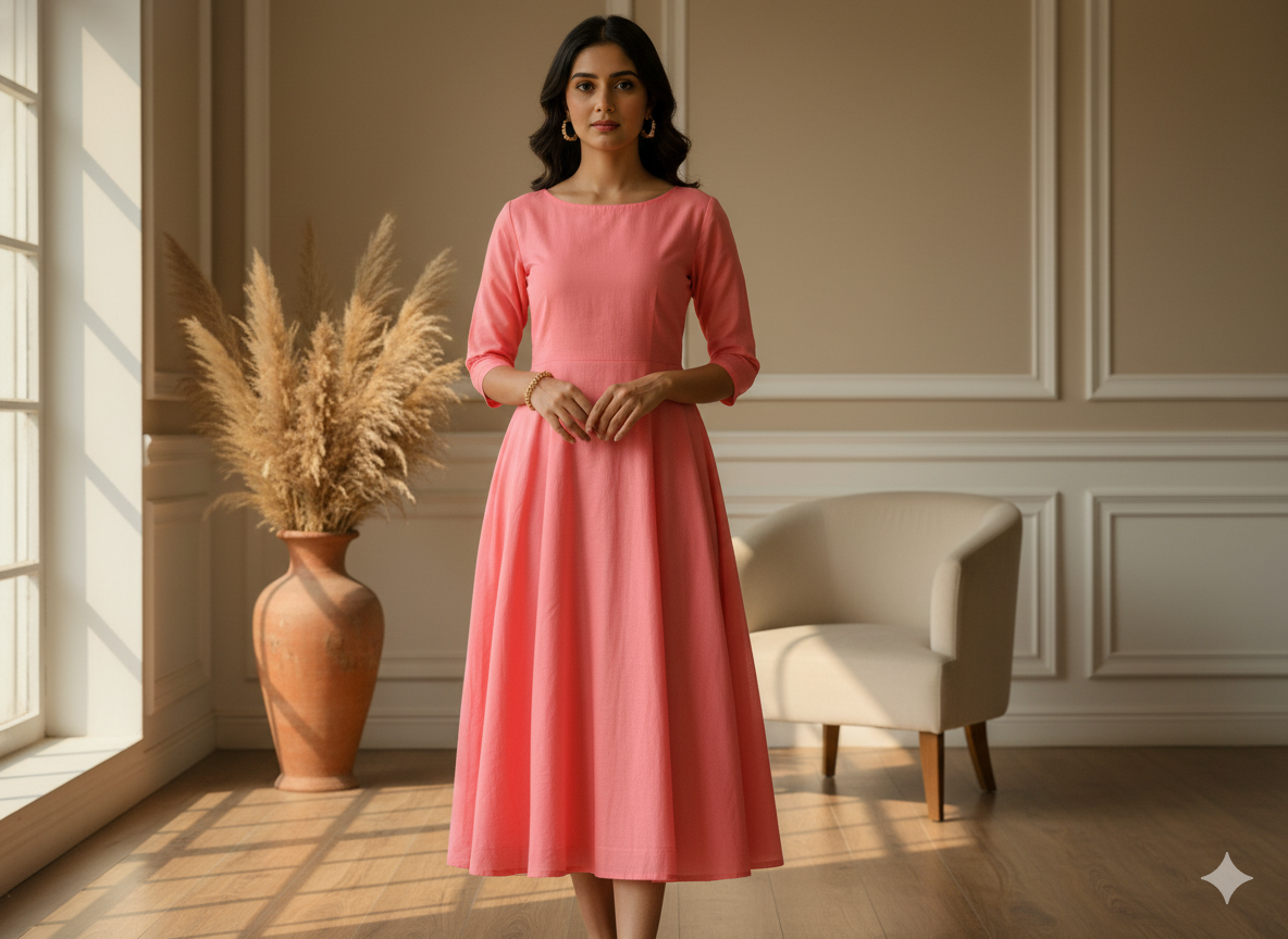 Baby Pink Plain 100% Pure Mul Mul Cotton