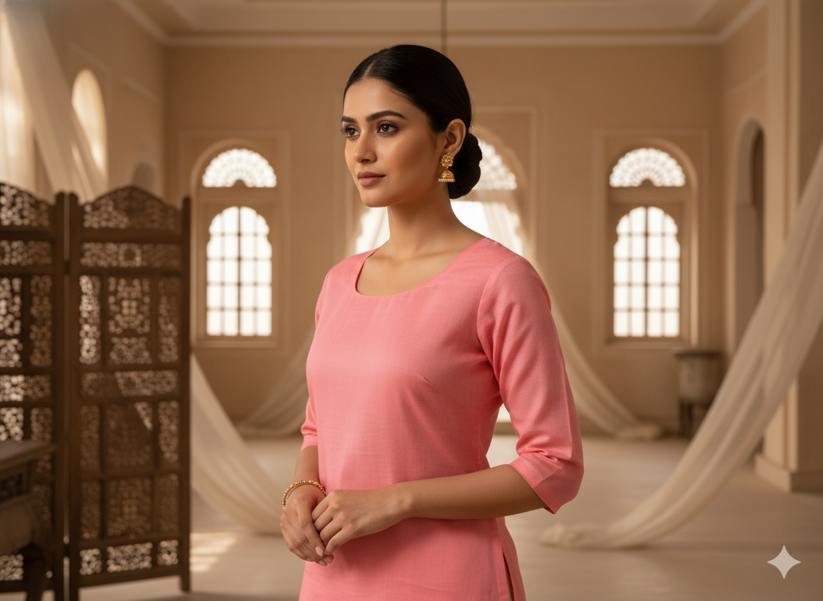 Baby Pink Plain 100% Pure Mul Mul Cotton