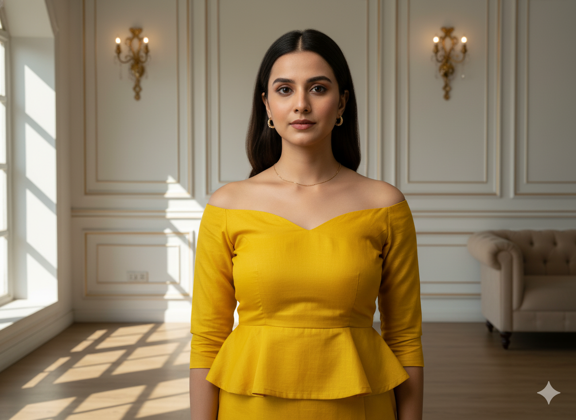 सनी पीला सादा विस्कोस गाजी सिल्क कपड़ा