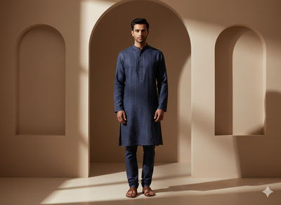 डेनिम नीला कॉटन लिनन कपड़ा