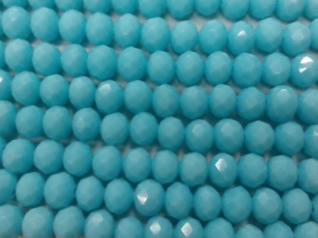 Light Blue Opaque Tyre Crystal Glass Beads