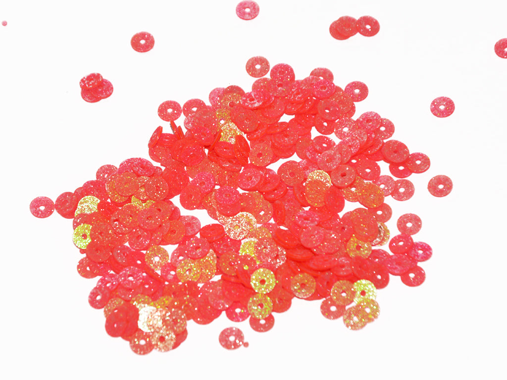 Orange & Pink Rainbow Centrehole Plastic Sequins