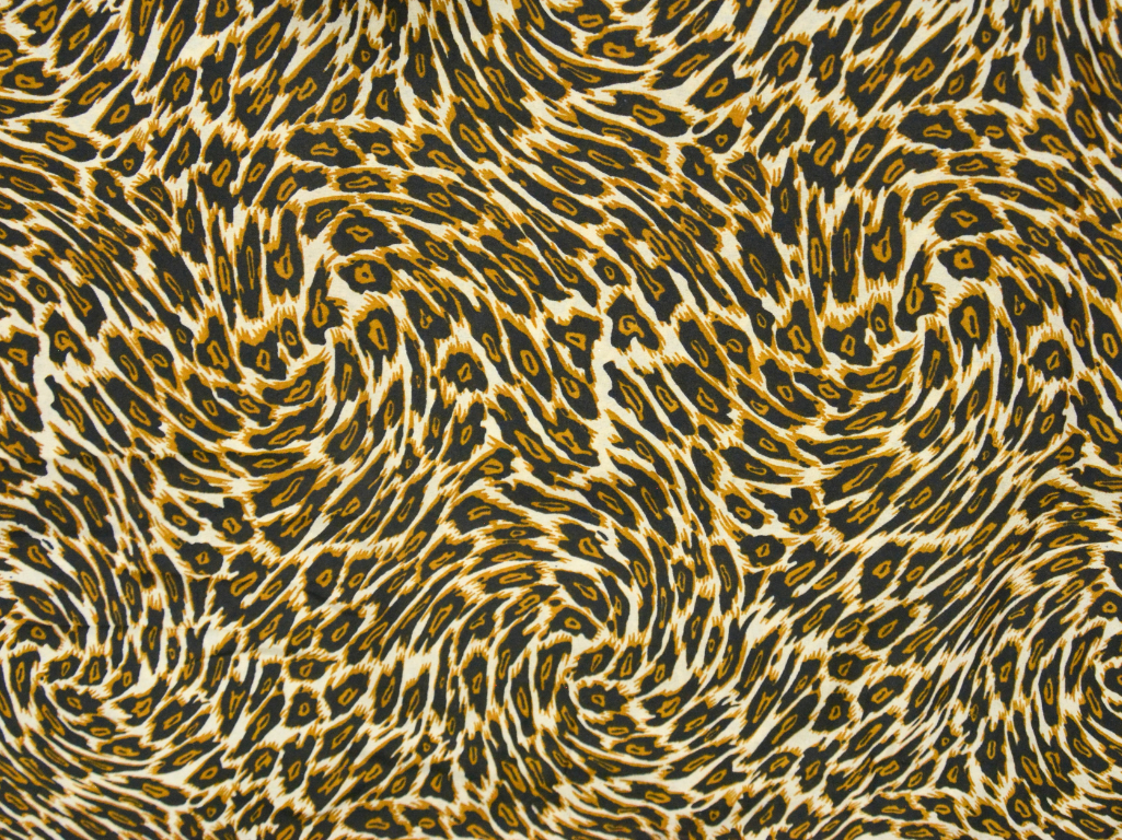 Cream Leopard Digitally Printed Butter Crepe Fabric