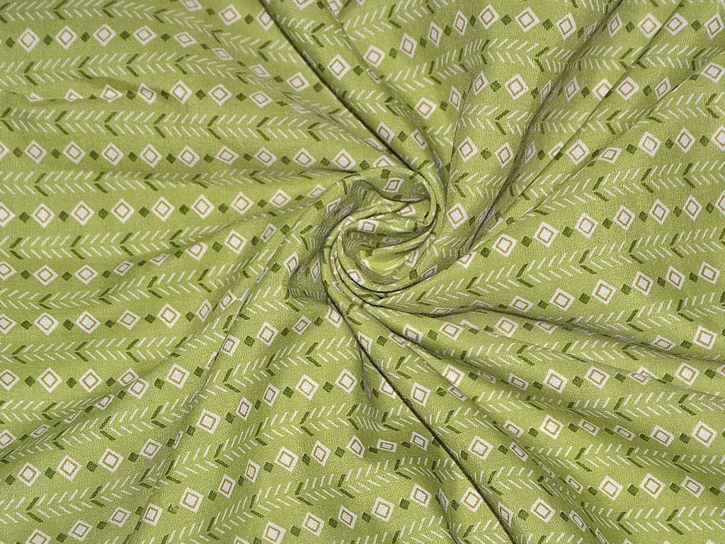 Green Stripes Pure Cotton Fabric