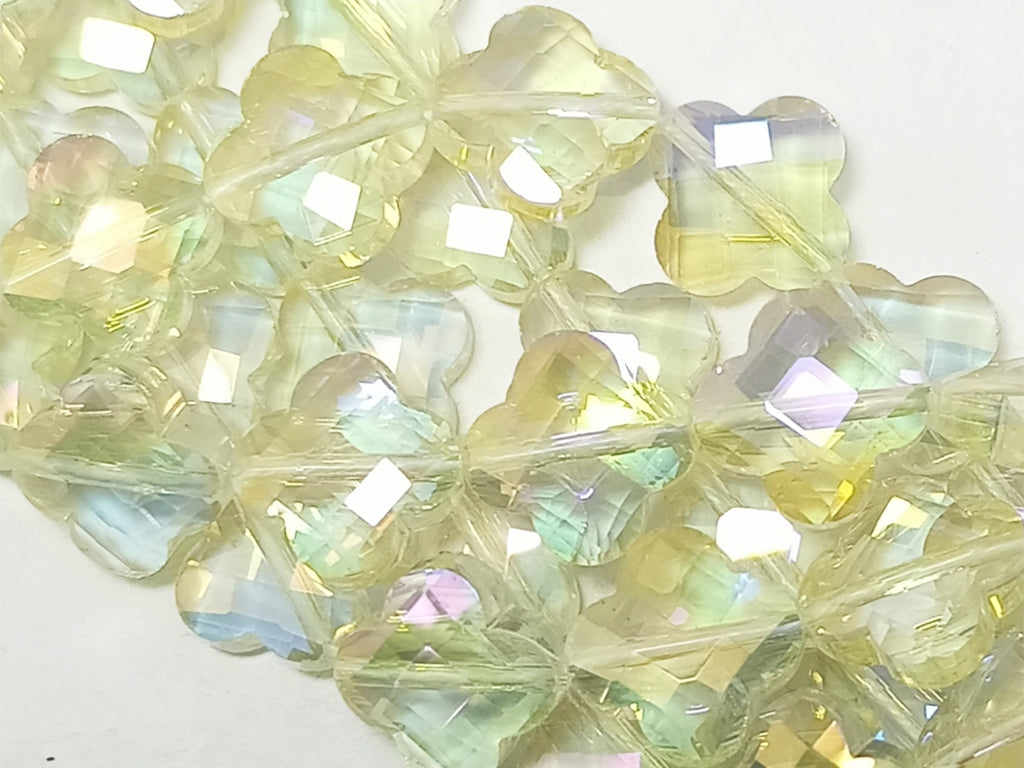 Yellow 4 Star Shaped Crystal beads