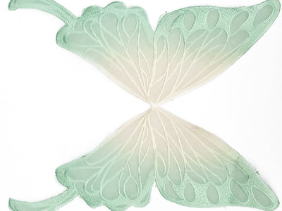 Mint Green & Cream Dual Shade Butterfly Threaded Motifis