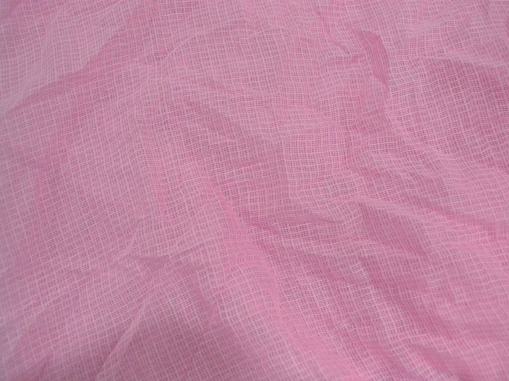 Light Pink Check Kota Doria Pure Cotton Fabric