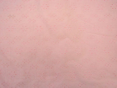 Light Pink Cotton Hakoba Embroidered Fabric