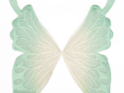 Mint Green & Cream Dual Shade Butterfly Threaded Motifis