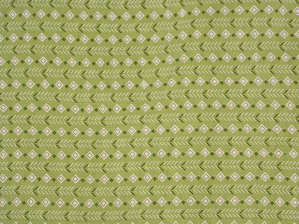 Green Stripes Pure Cotton Fabric